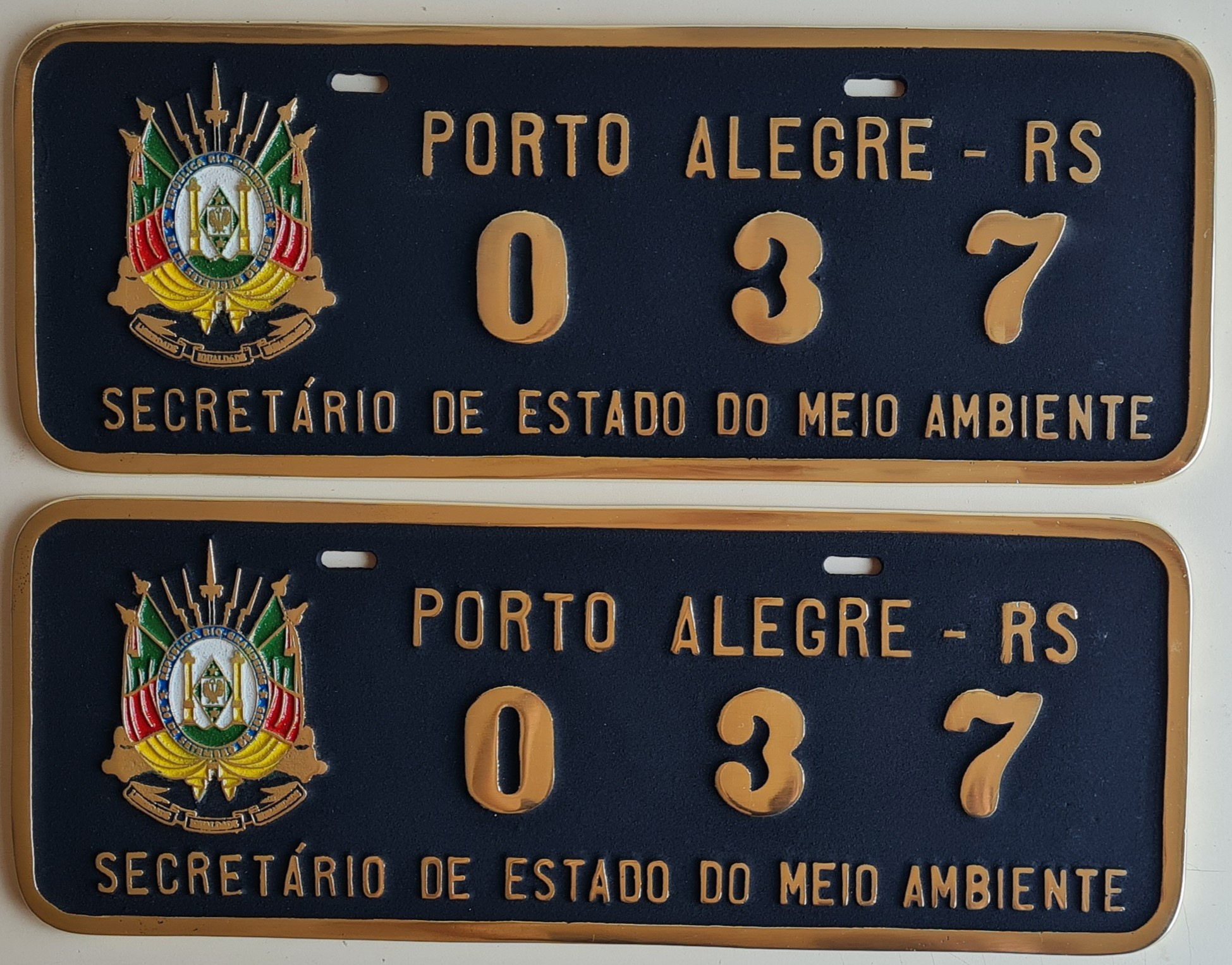 Placa de Carro em Bronze Fundido